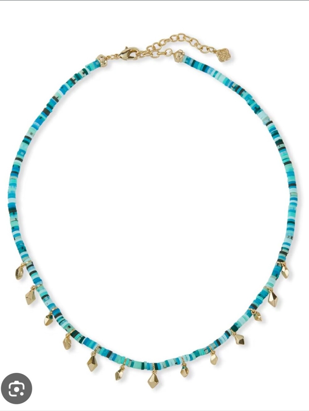 Kendra Scott Reece Gold Choker Necklace Sea Green Mix Turquoise Beaded
